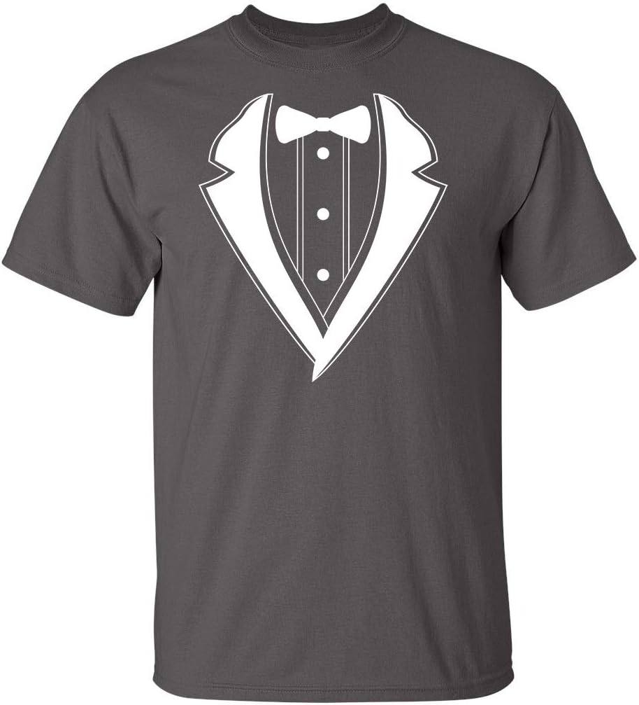 Tuxedo Shirts for Men Novelty Graphic Funny Formal Classic Black White Tux Print Casual Wedding Bachelor Prom T-Shirt