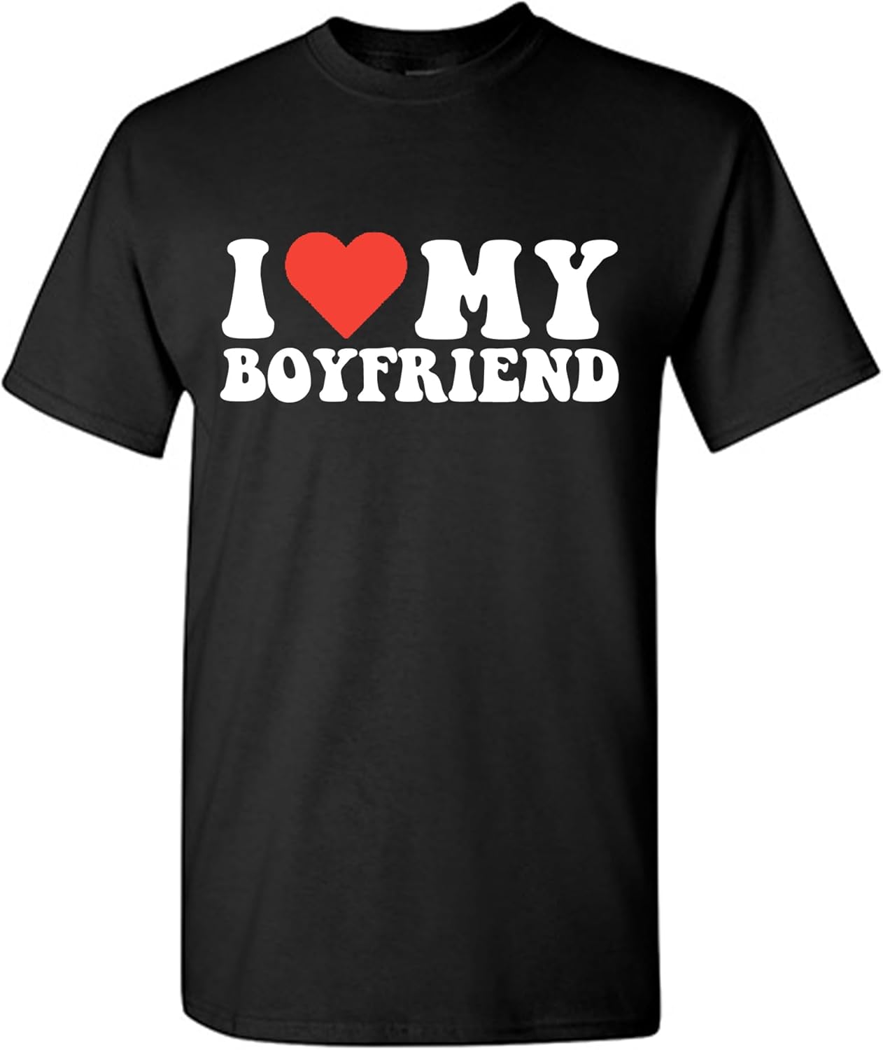 I Love My Boyfriend Heart Graphic Mens Novelty Funny T Shirt