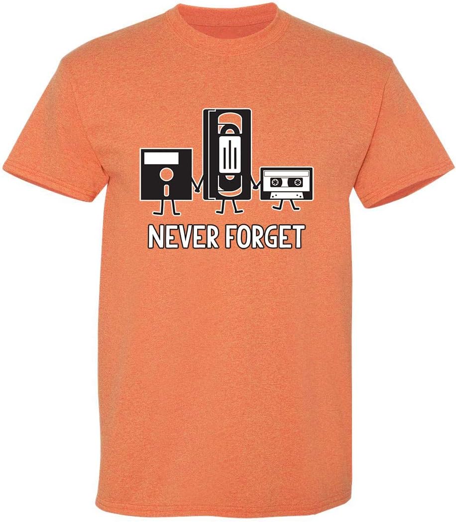 Never Forget Mens Cassette Tape VHS Music Old School Mens Retro Funny T Shirt