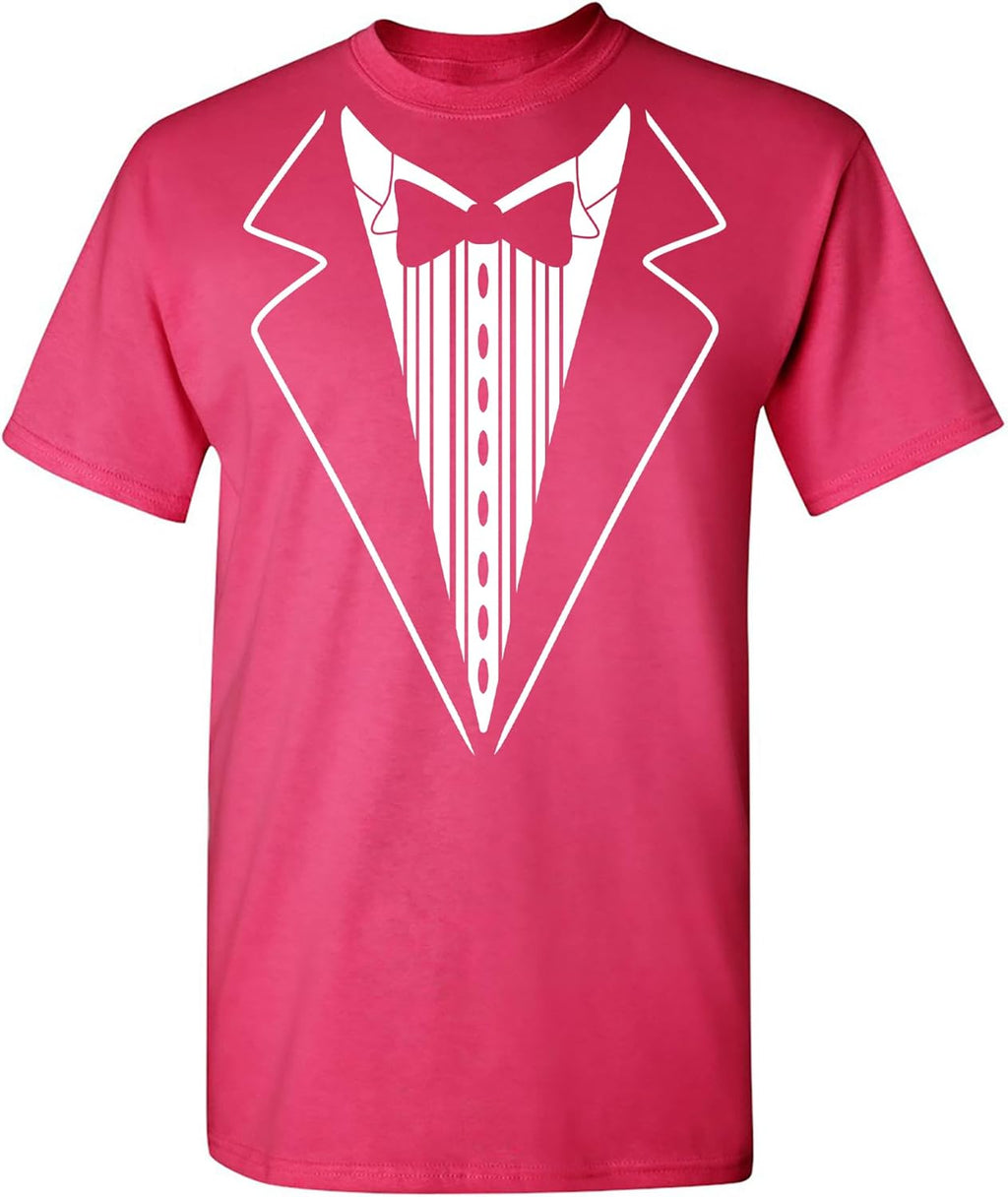 Tuxedo Shirts for Men Novelty Graphic Funny Formal Classic Black White Tux Print Casual Wedding Bachelor Prom T-Shirt