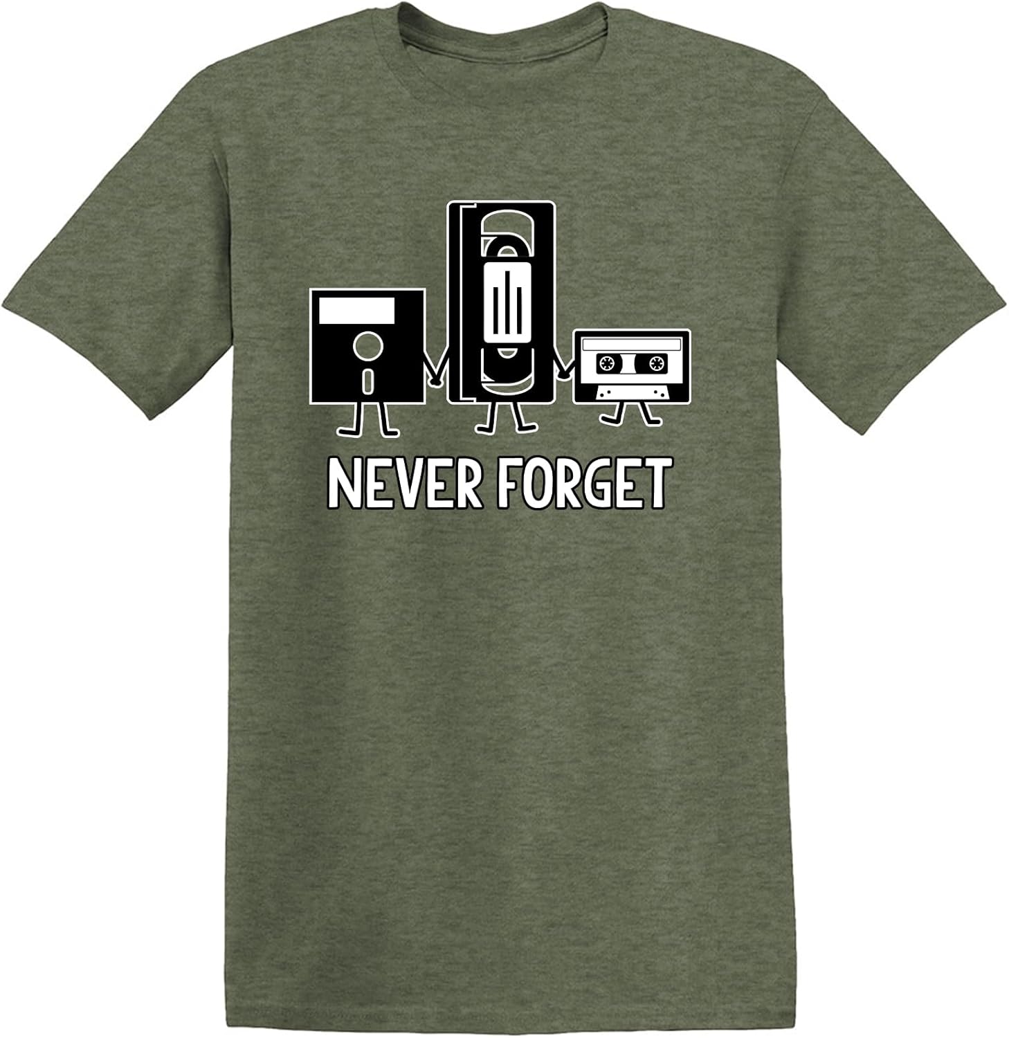 Never Forget Mens Cassette Tape VHS Music Old School Mens Retro Funny T Shirt