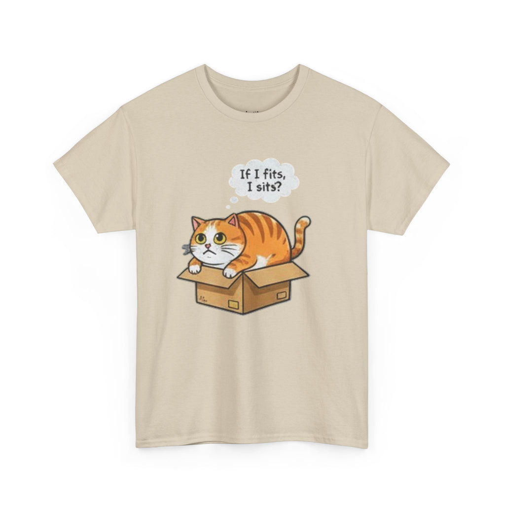 Cat T-Shirt – "If I fits, I sits" Cute Orange Cat in Box Tee