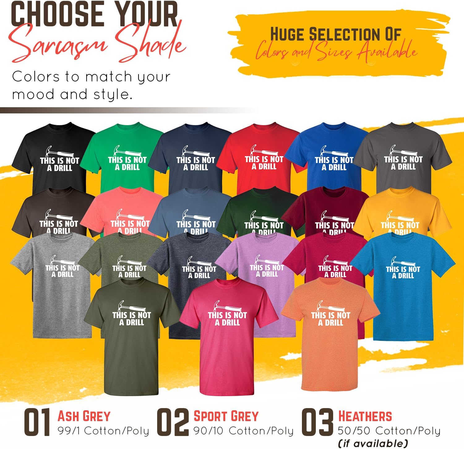 This is Not A Drill Graphic Tees for Men | Bold Adult Humor Design Mens Graphic T-Shirts | Screen Print Funny Tees