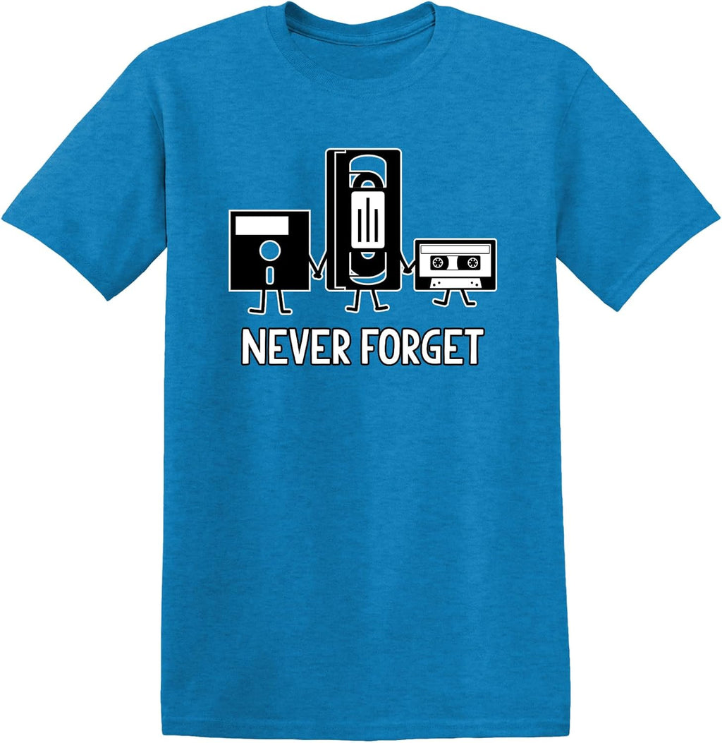 Never Forget Mens Cassette Tape VHS Music Old School Mens Retro Funny T Shirt
