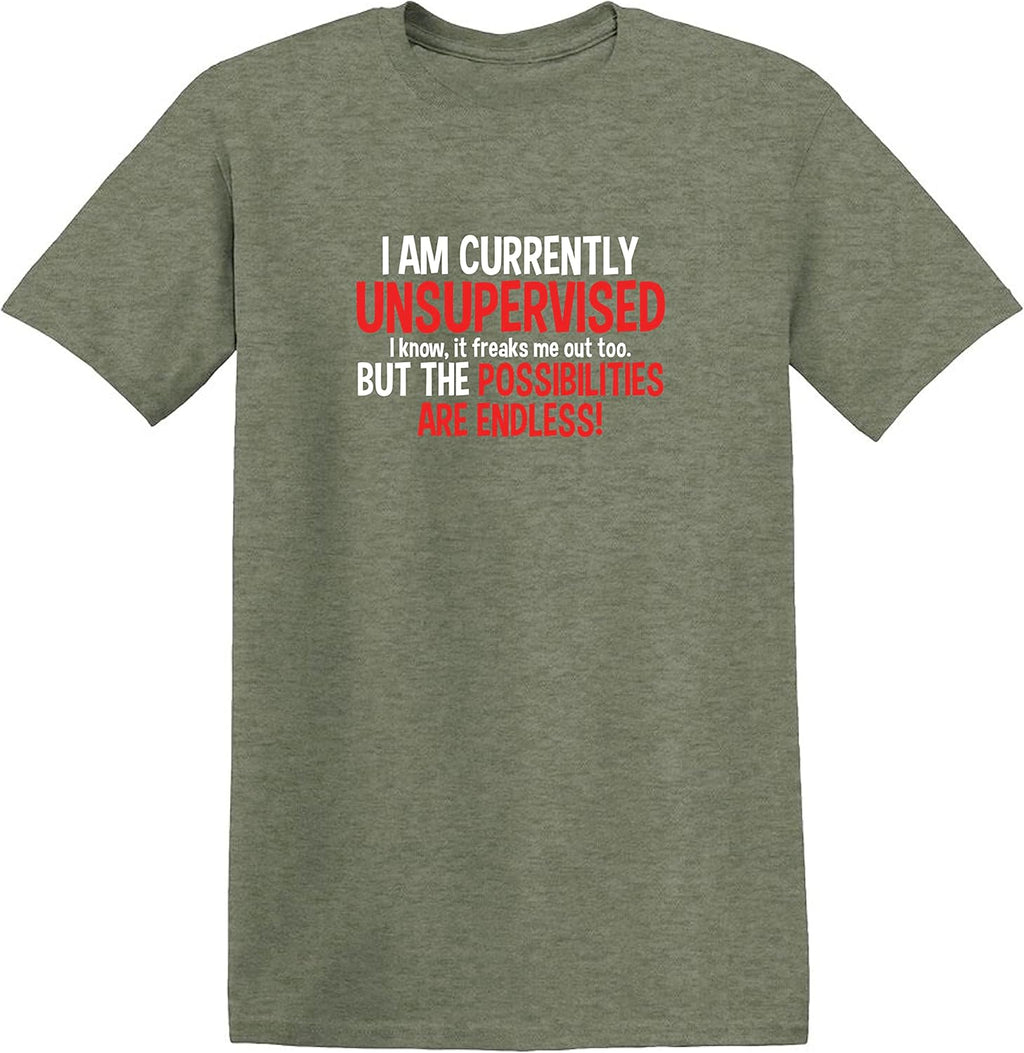 I'm Currently Unsupervised Novelty Graphic Sarcastic Funny T Shirt