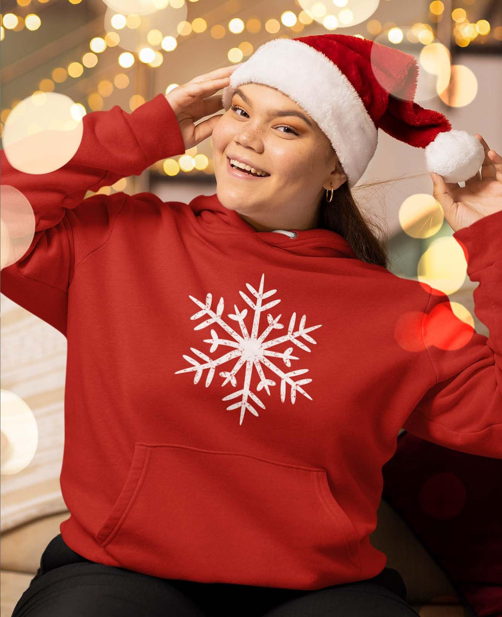 Tstars Holiday Snowflake Hoodie for Women - Festive Christmas Pullover Sweatshirt for Teen Girls & Winter Outfits