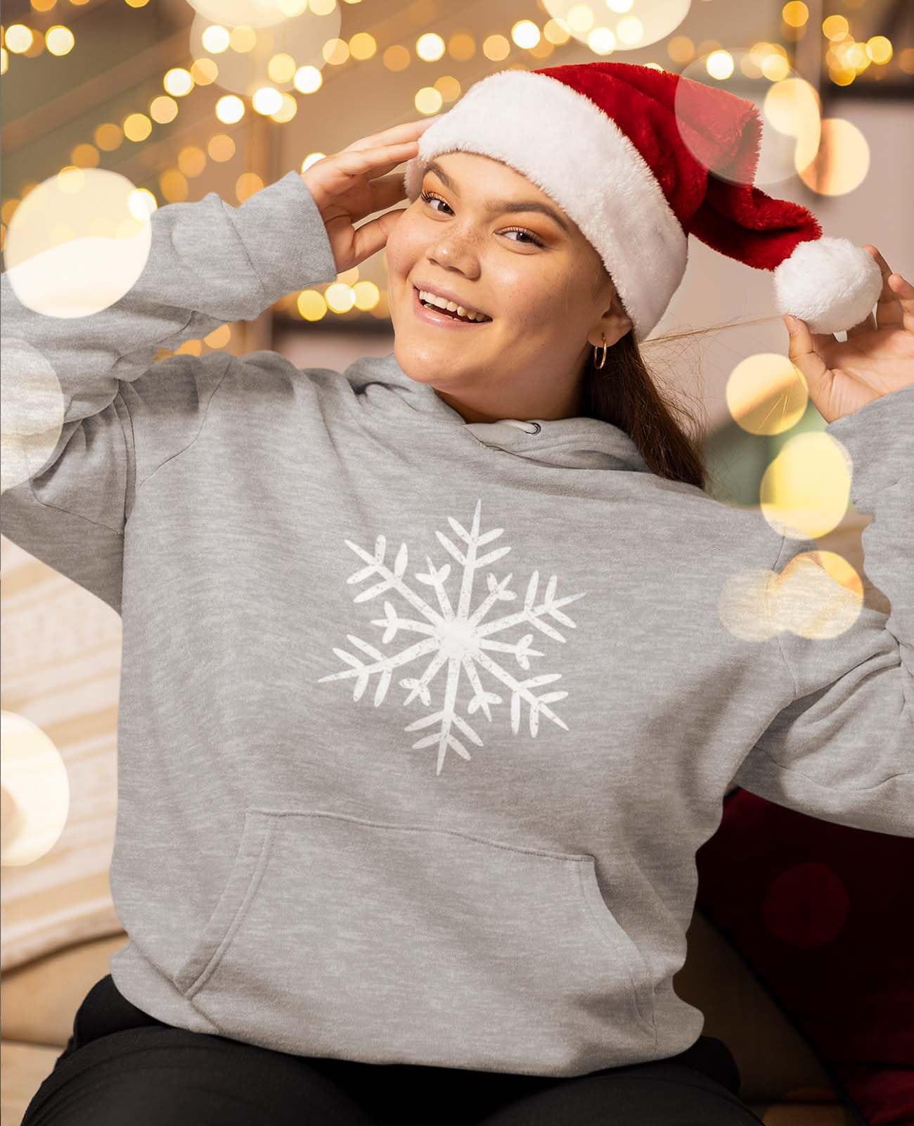 Tstars Holiday Snowflake Hoodie for Women - Festive Christmas Pullover Sweatshirt for Teen Girls & Winter Outfits