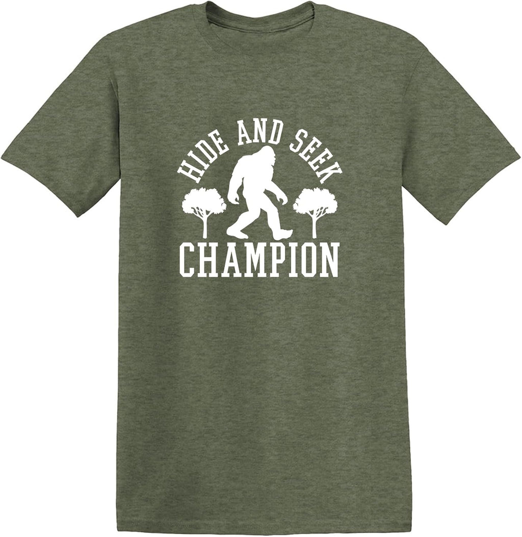 Bigfoot Hide and Seek Champ Sarcastic Graphic Funny T Shirt