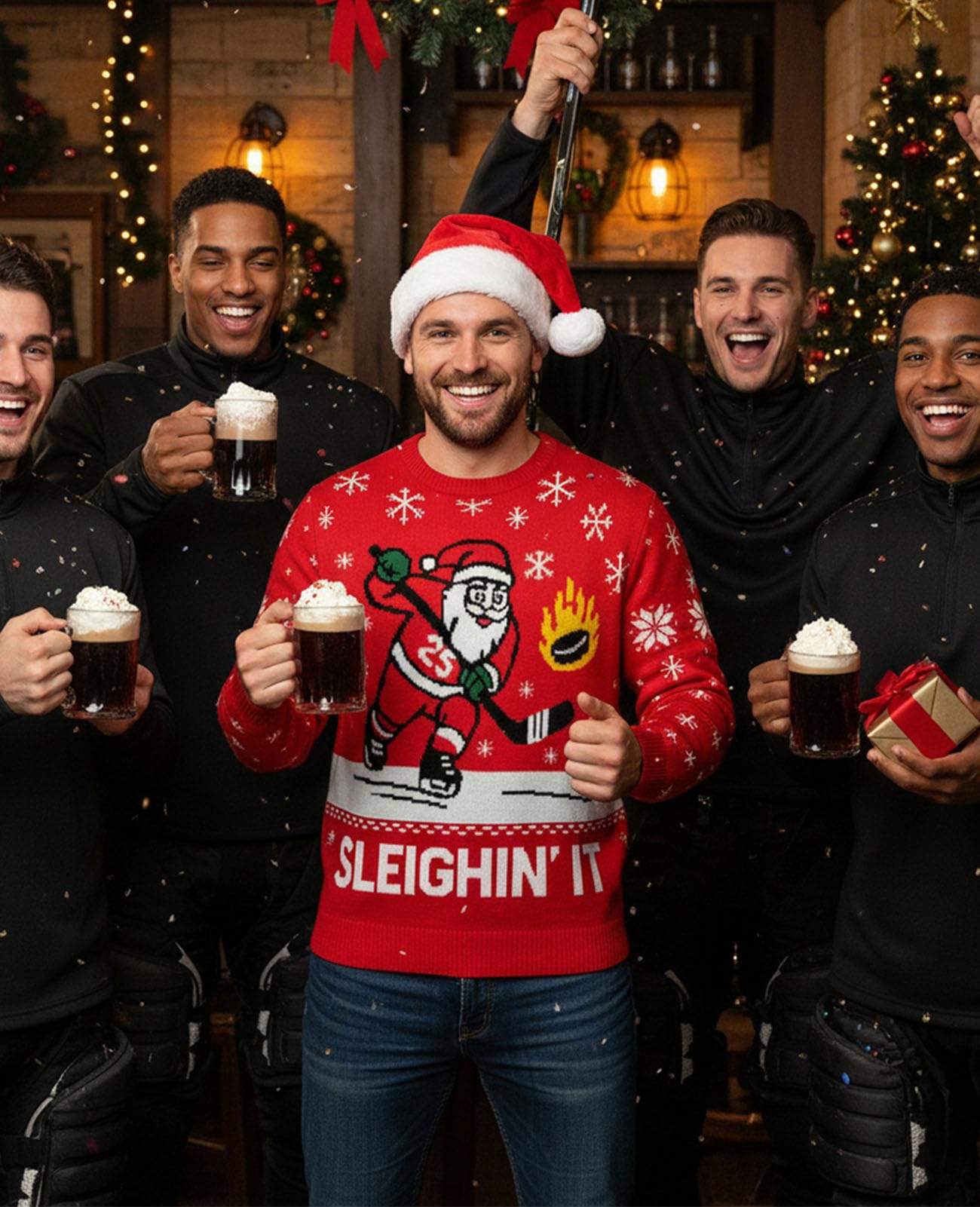 Tstars Guess What Chicken Ugly Christmas Sweater - Funny Holiday Pullover for Men & Women Unisex Gag Gift Sweaters