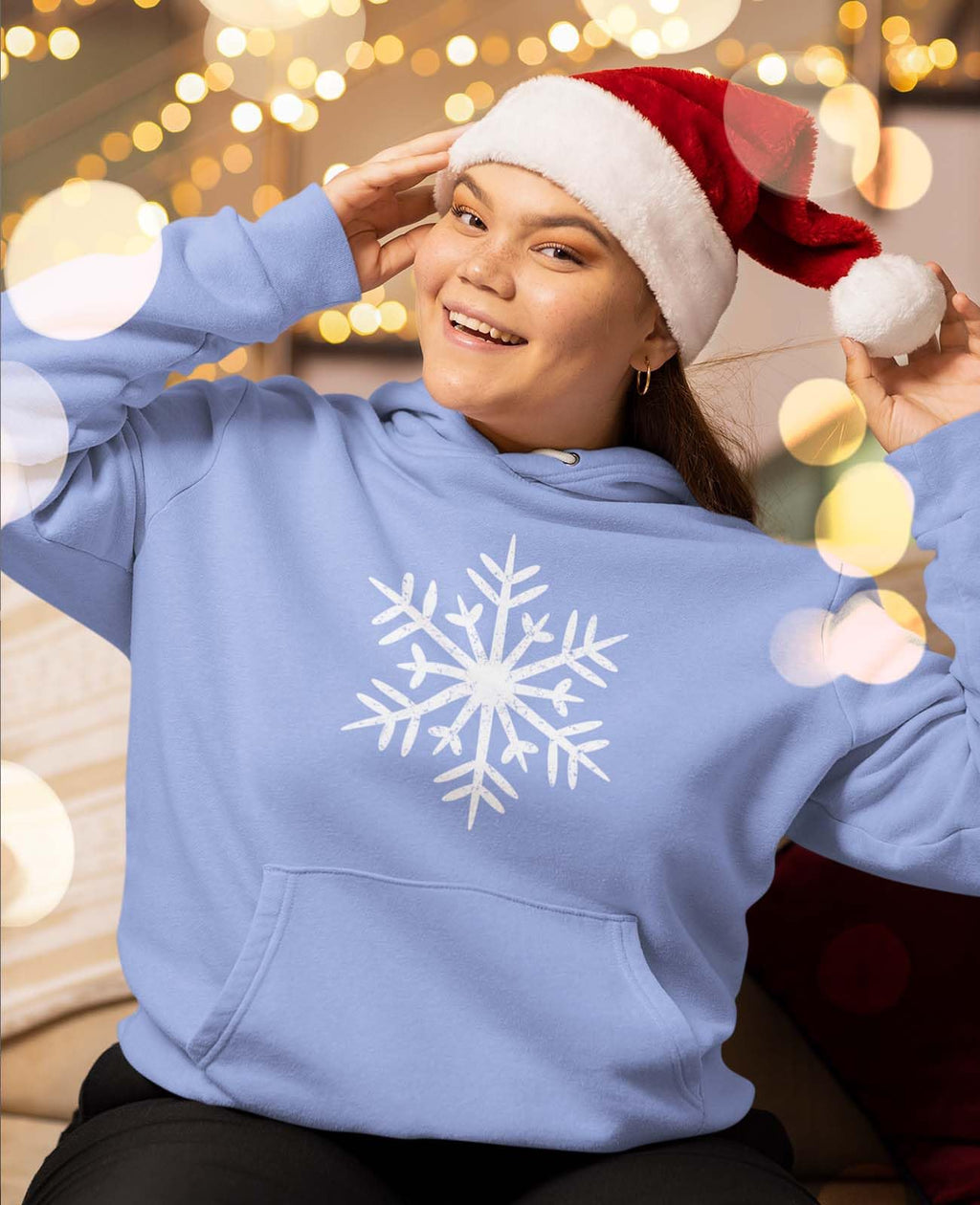 Tstars Holiday Snowflake Hoodie for Women - Festive Christmas Pullover Sweatshirt for Teen Girls & Winter Outfits