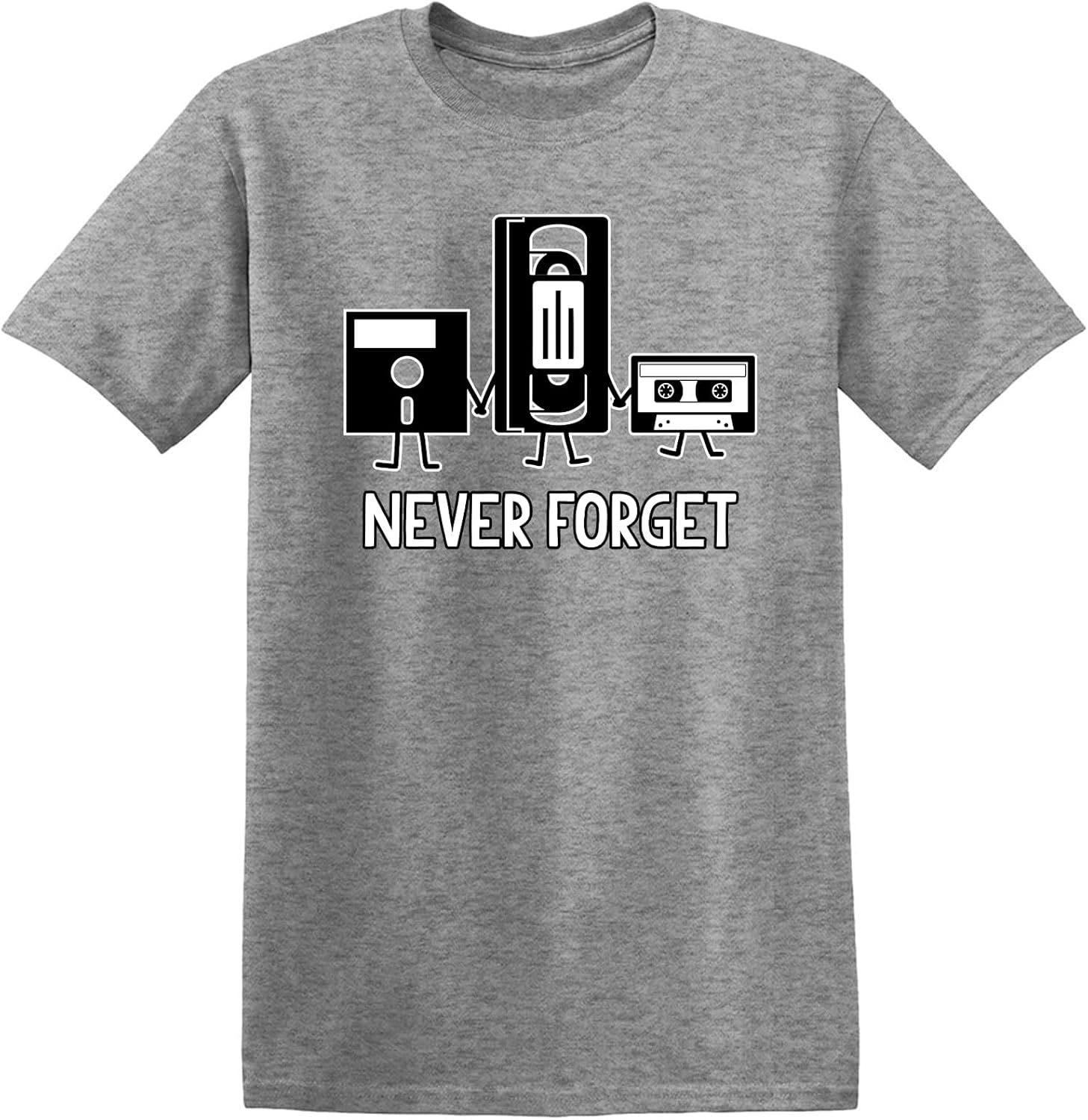 Never Forget Mens Cassette Tape VHS Music Old School Mens Retro Funny T Shirt