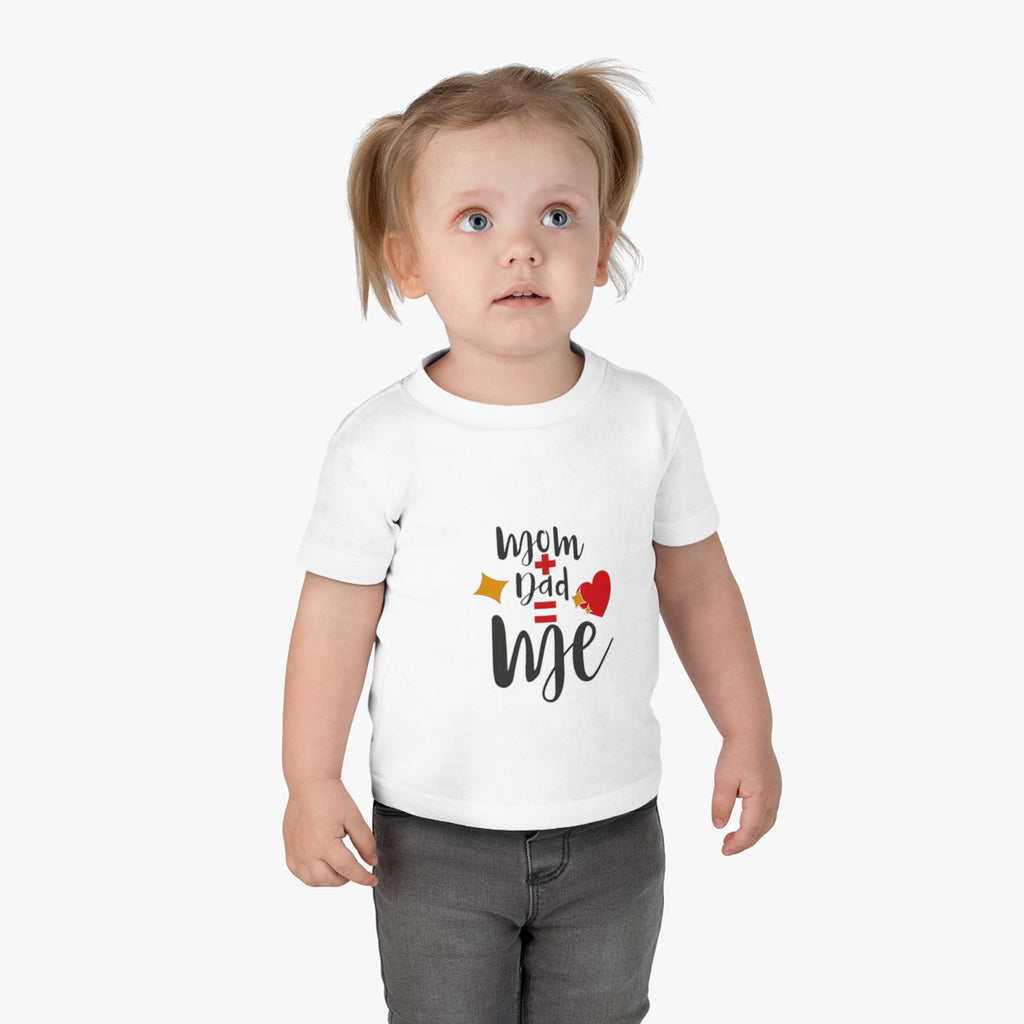 Infant Tee — “Mom + Dad = Me” Cute Baby Graphic Shirt