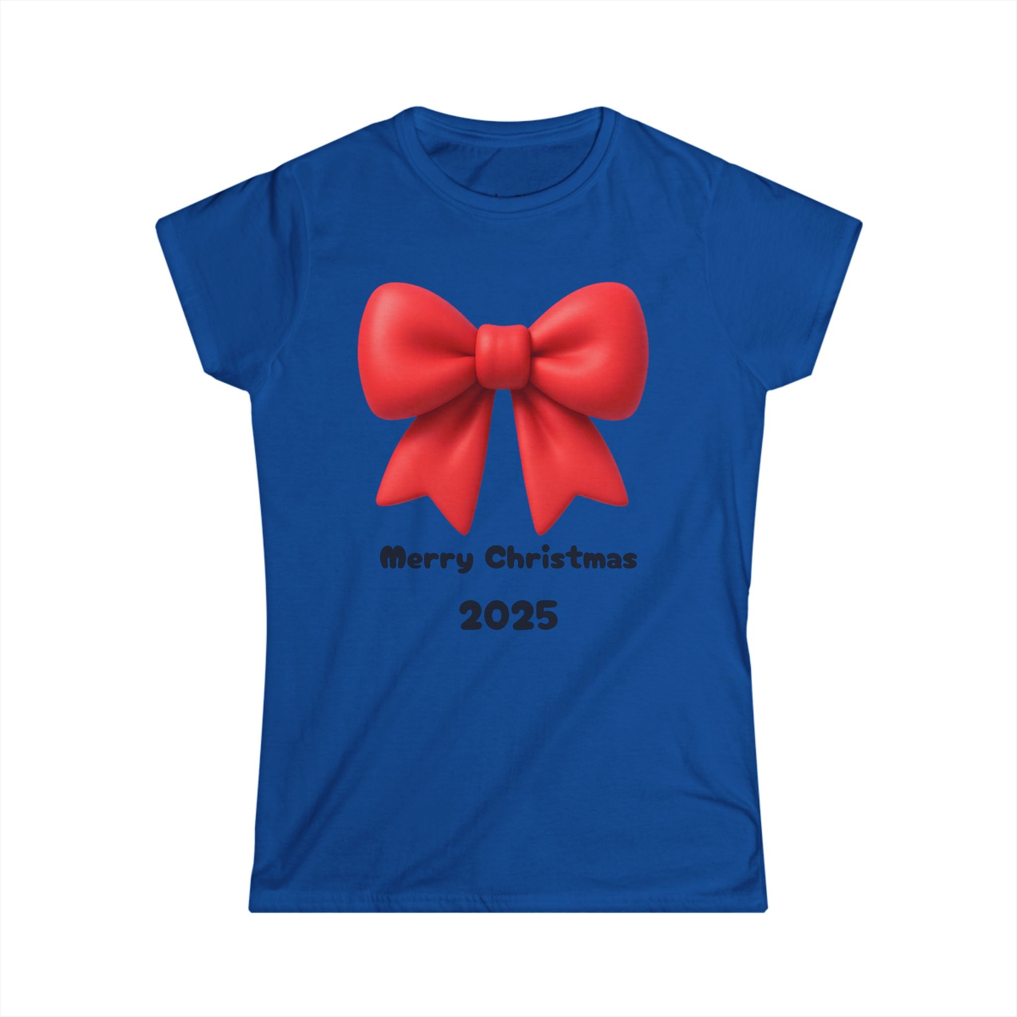 Christmas 2025 Red Bow Tee — "Merry Christmas 2025" Women's Shirt