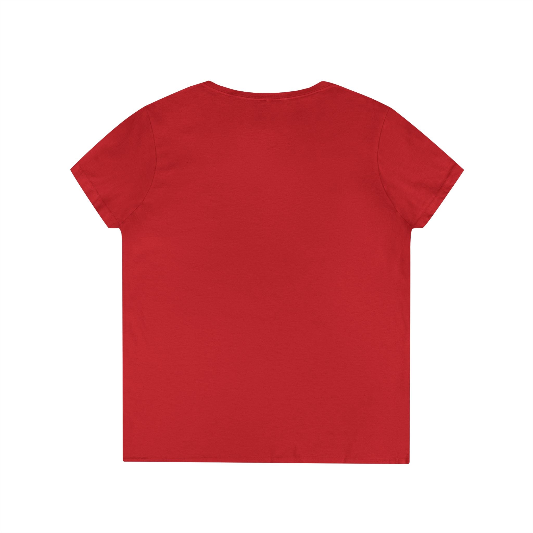 Women's V-Neck T-Shirt with Red Ribbon Bow Graphic — Gift-Ready Holiday Tee