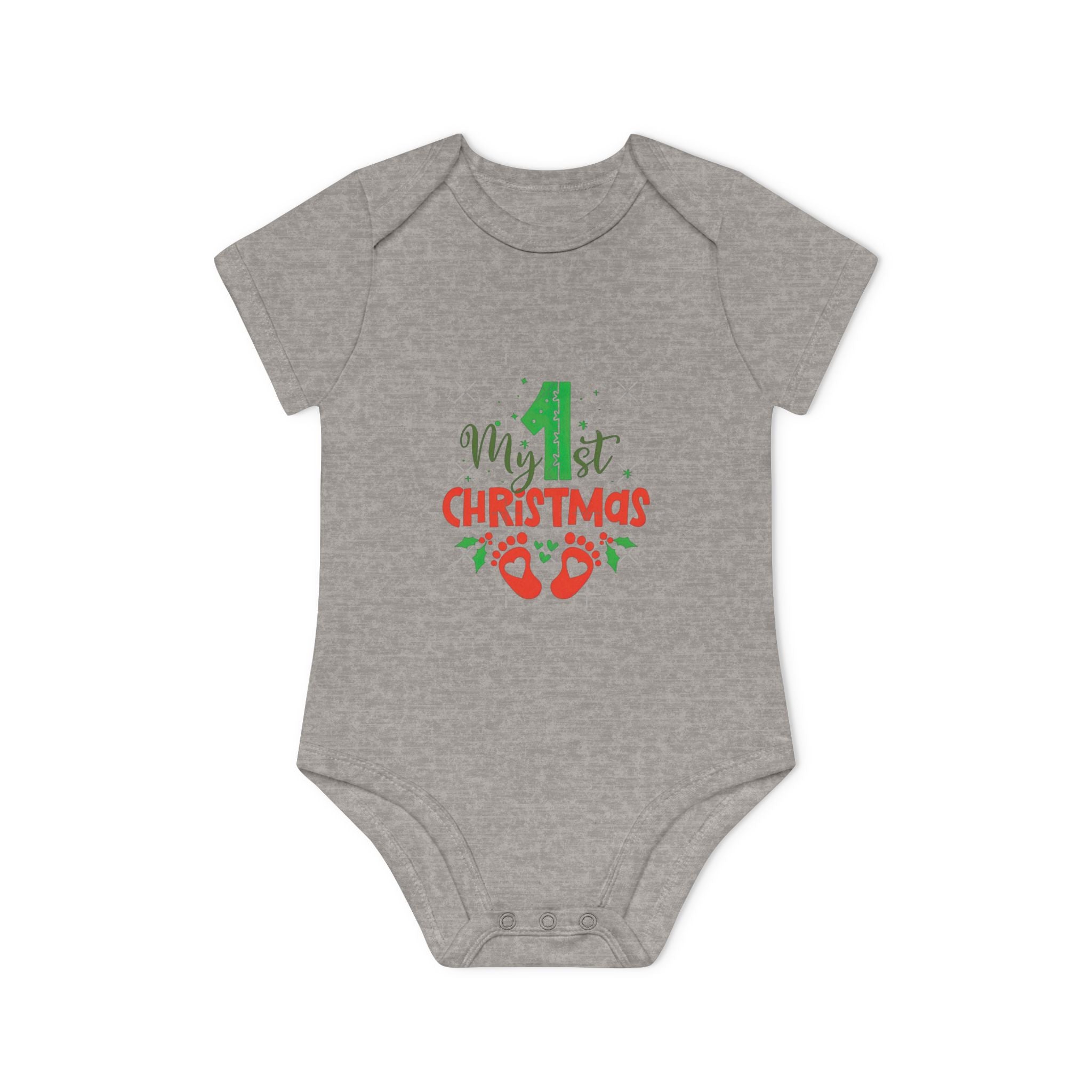 1st Christmas Baby Bodysuit - Organic Cotton Infant Onesie