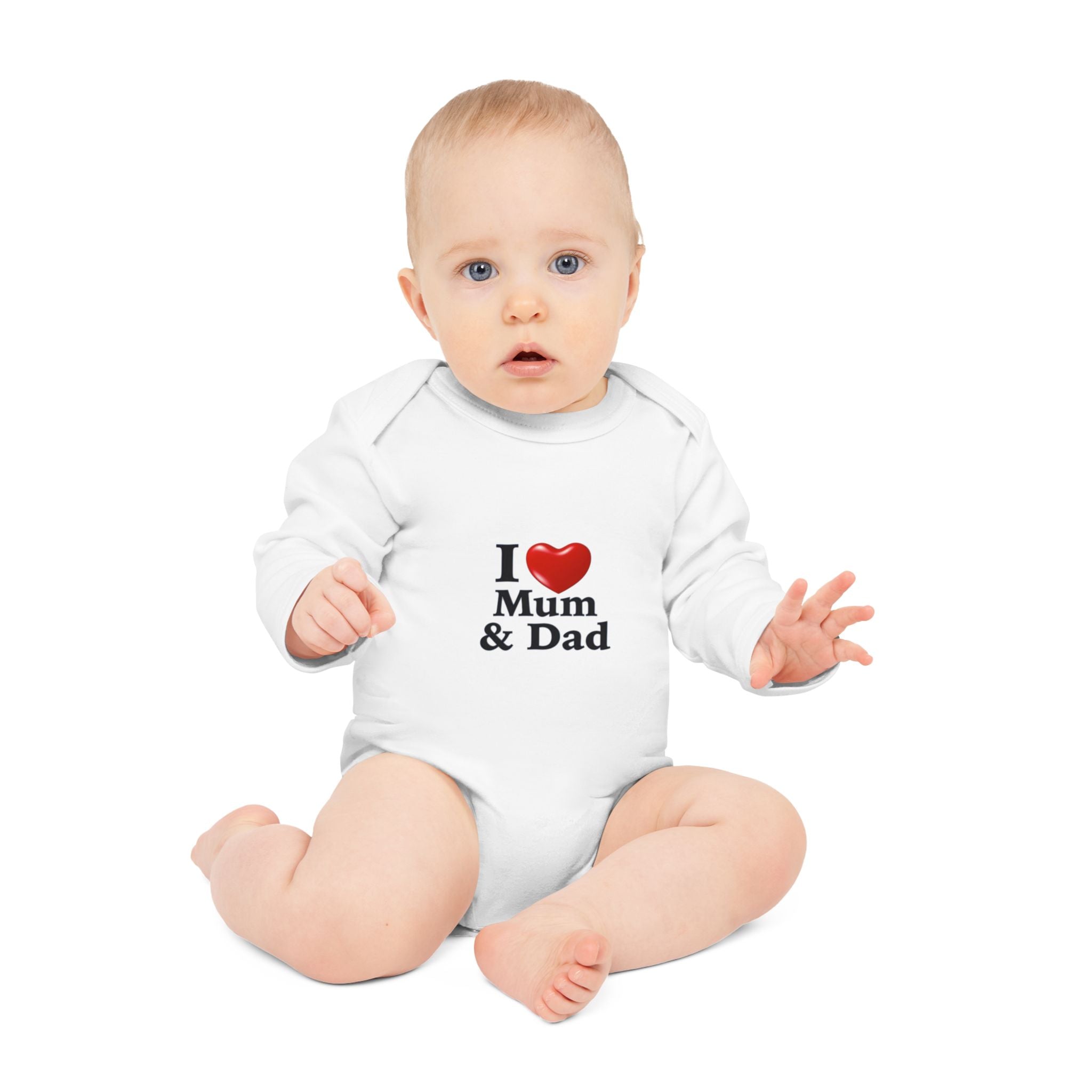 I  Mum & Dad Baby Bodysuit — Organic Long-Sleeve Onesie for Newborns