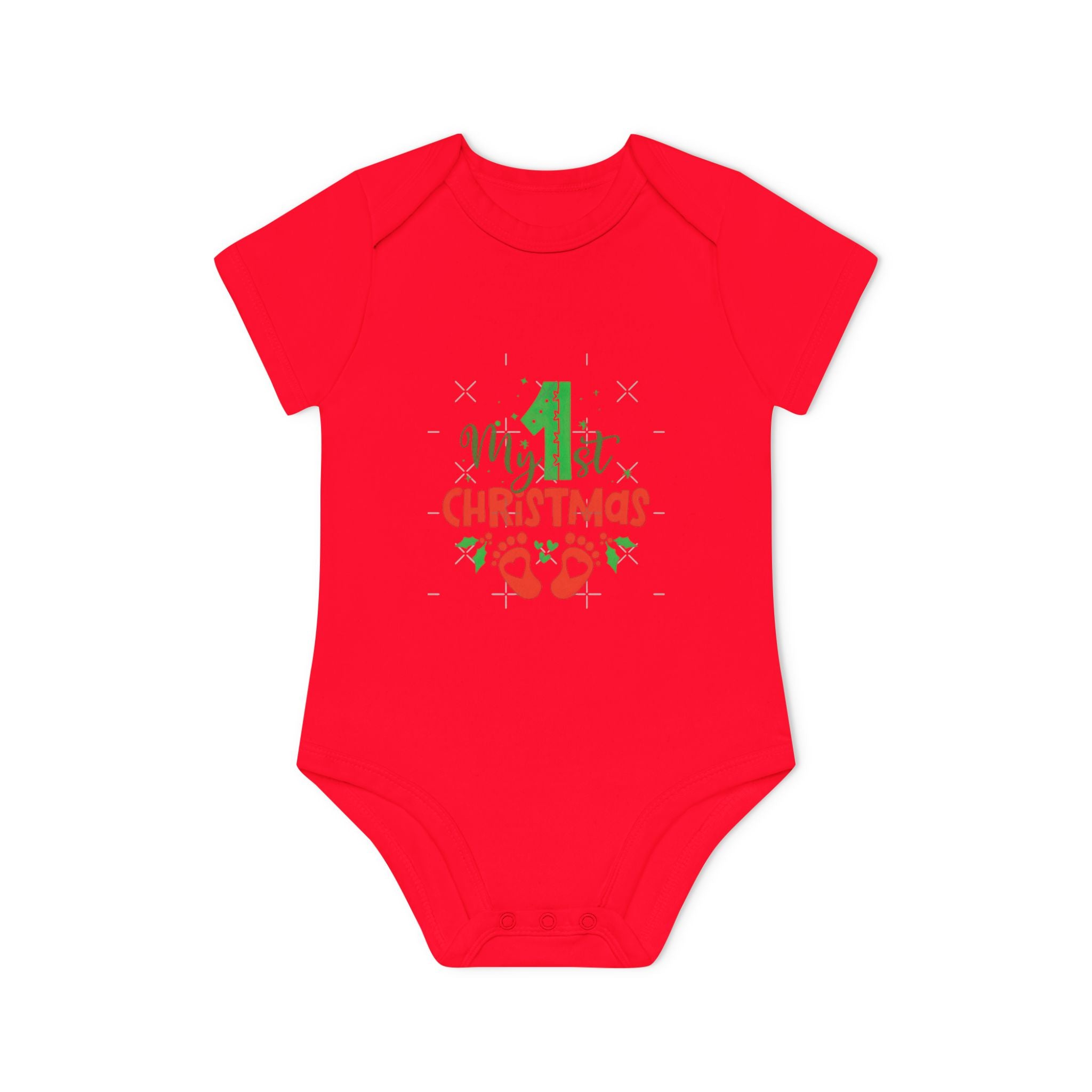 1st Christmas Baby Bodysuit - Organic Cotton Infant Onesie